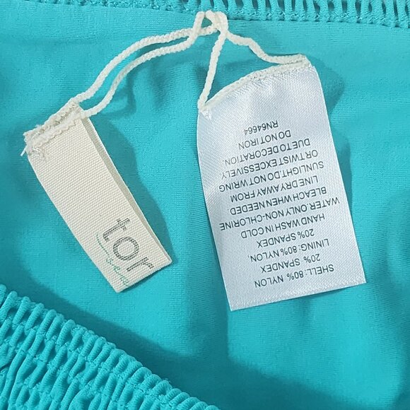 Tori Praver Swimwear Turquoise Tie Sides Lined Nylon Span Bikini Bottom Size M - Picture 12 of 16